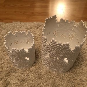 Slatkin and Co. Snowflake Candle Holders